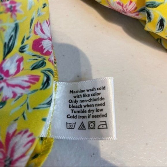 ROBERTA ROLLER RABBIT PINK FLORAL RUFFLE HEM WRAP FLUTTER SLEEVE MIDI DRESS S - Picture 6 of 7